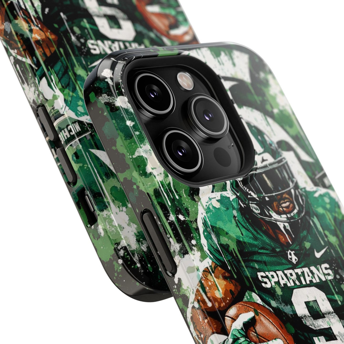 Spartans Football Impact-Resistant Phone Case — Drip Art Player Design