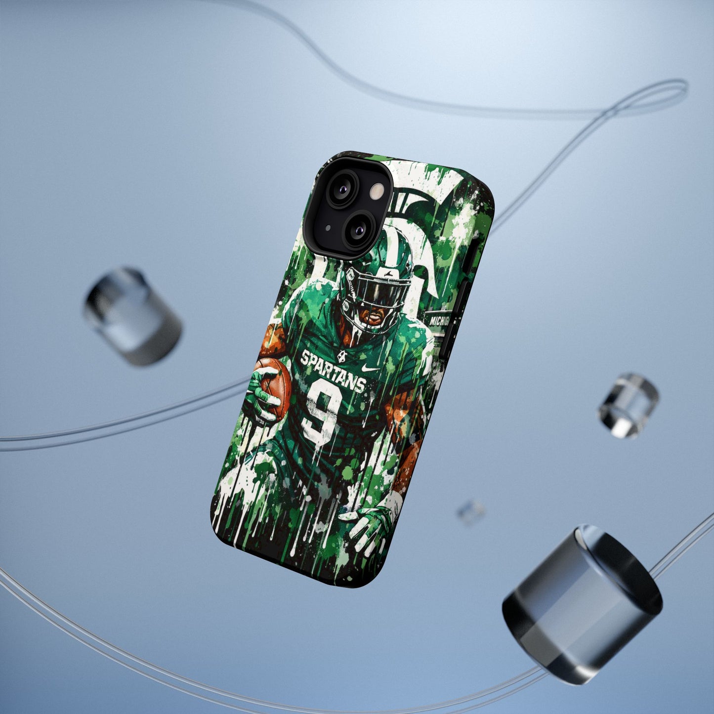 Spartans Football Impact-Resistant Phone Case — Drip Art Player Design