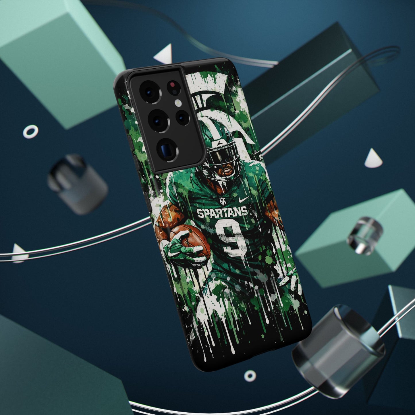 Spartans Football Impact-Resistant Phone Case — Drip Art Player Design