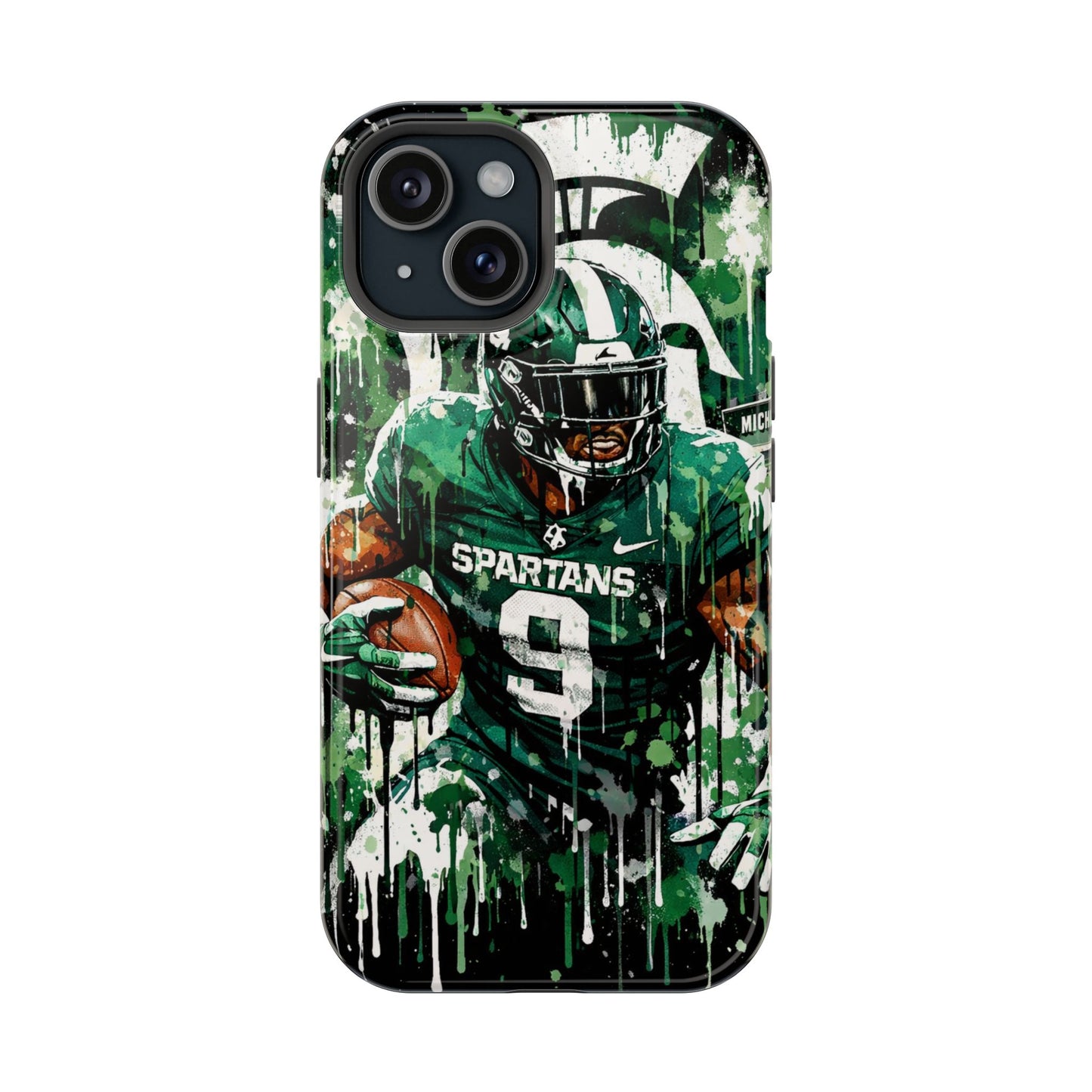 Spartans Football Impact-Resistant Phone Case — Drip Art Player Design