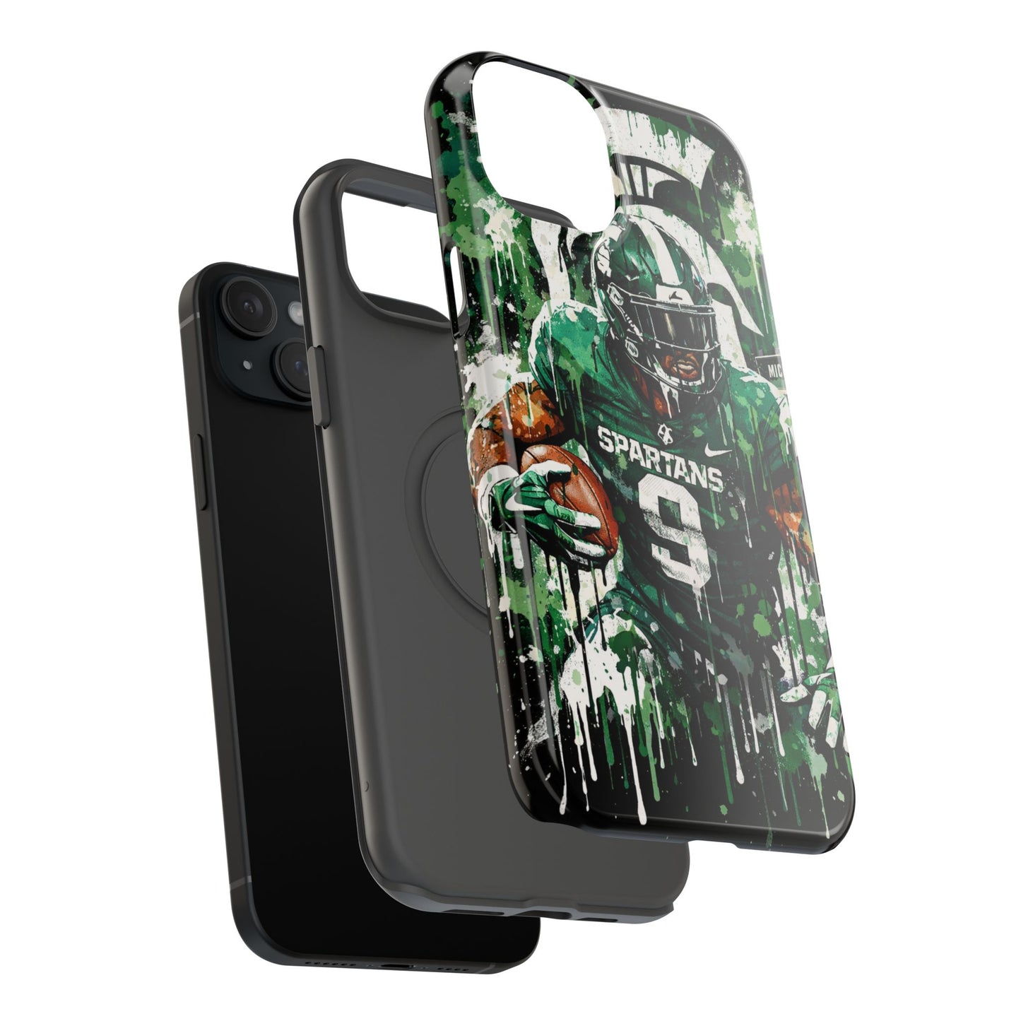 Spartans Football Impact-Resistant Phone Case — Drip Art Player Design
