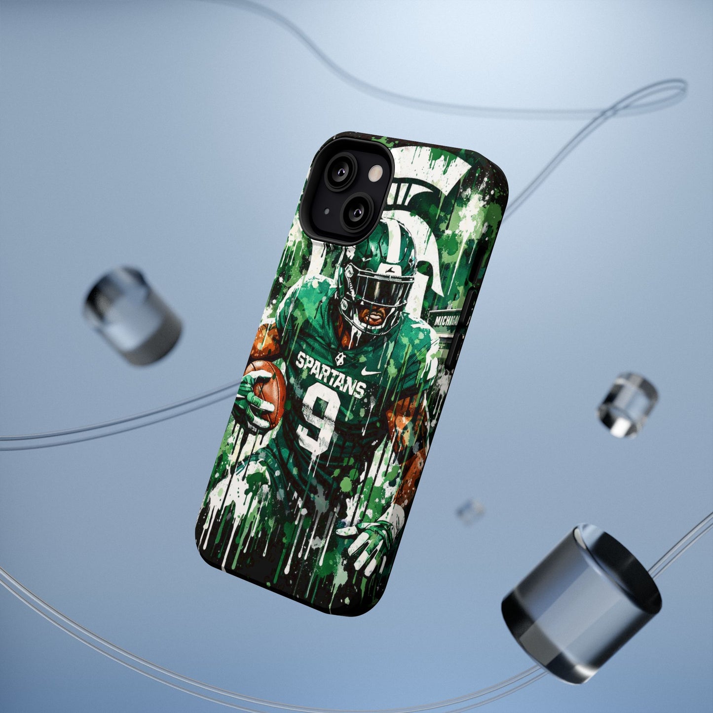 Spartans Football Impact-Resistant Phone Case — Drip Art Player Design