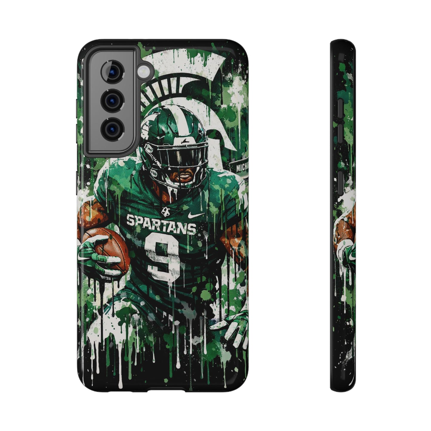 Spartans Football Impact-Resistant Phone Case — Drip Art Player Design