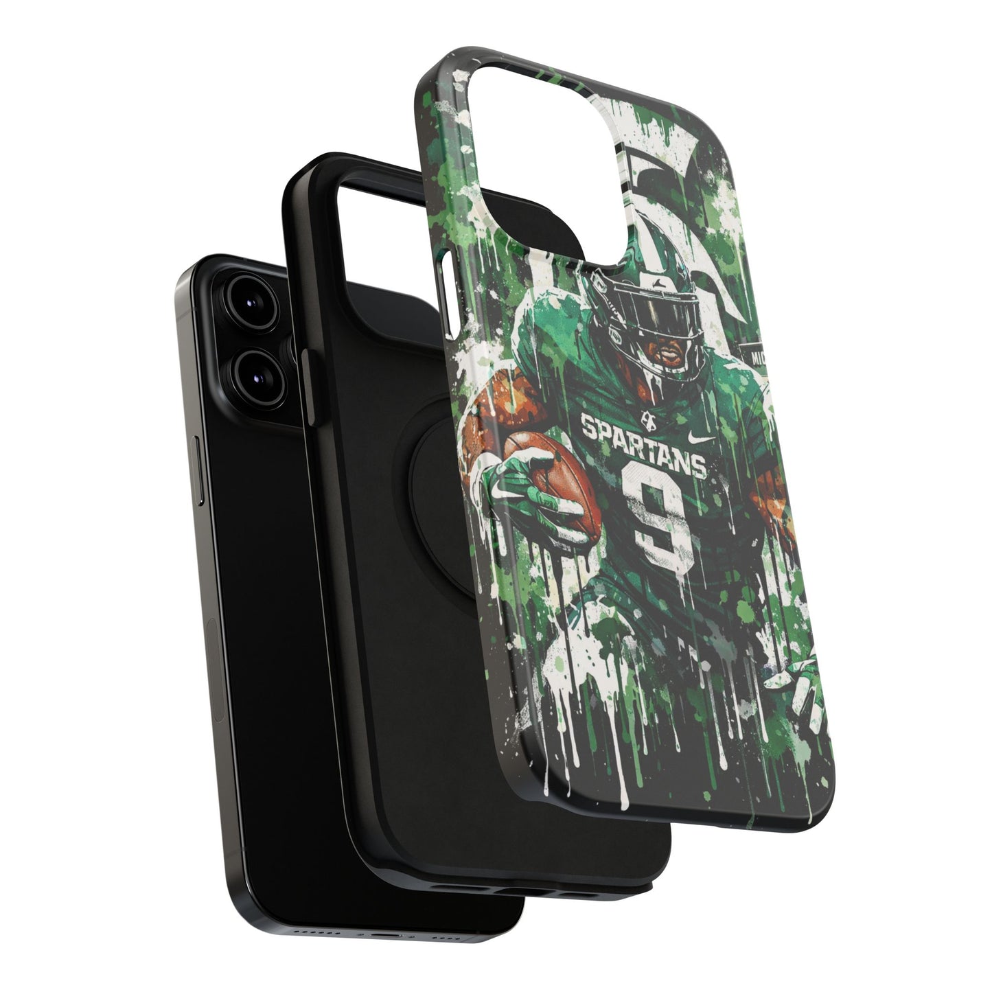 Spartans Football Impact-Resistant Phone Case — Drip Art Player Design