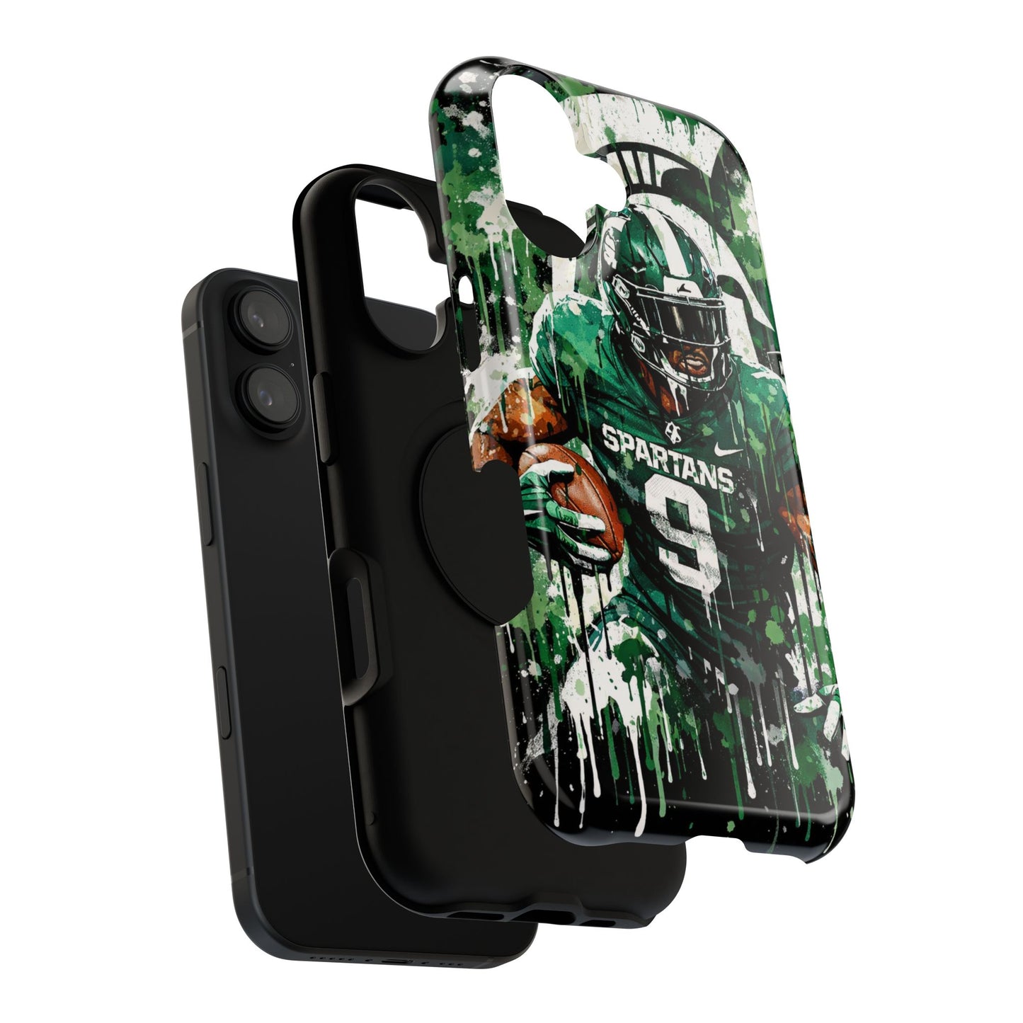 Spartans Football Impact-Resistant Phone Case — Drip Art Player Design