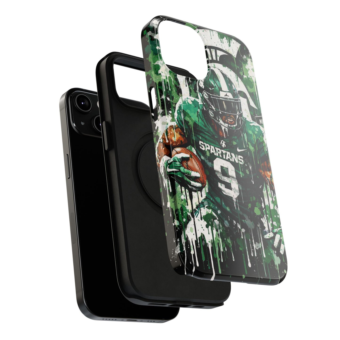 Spartans Football Impact-Resistant Phone Case — Drip Art Player Design