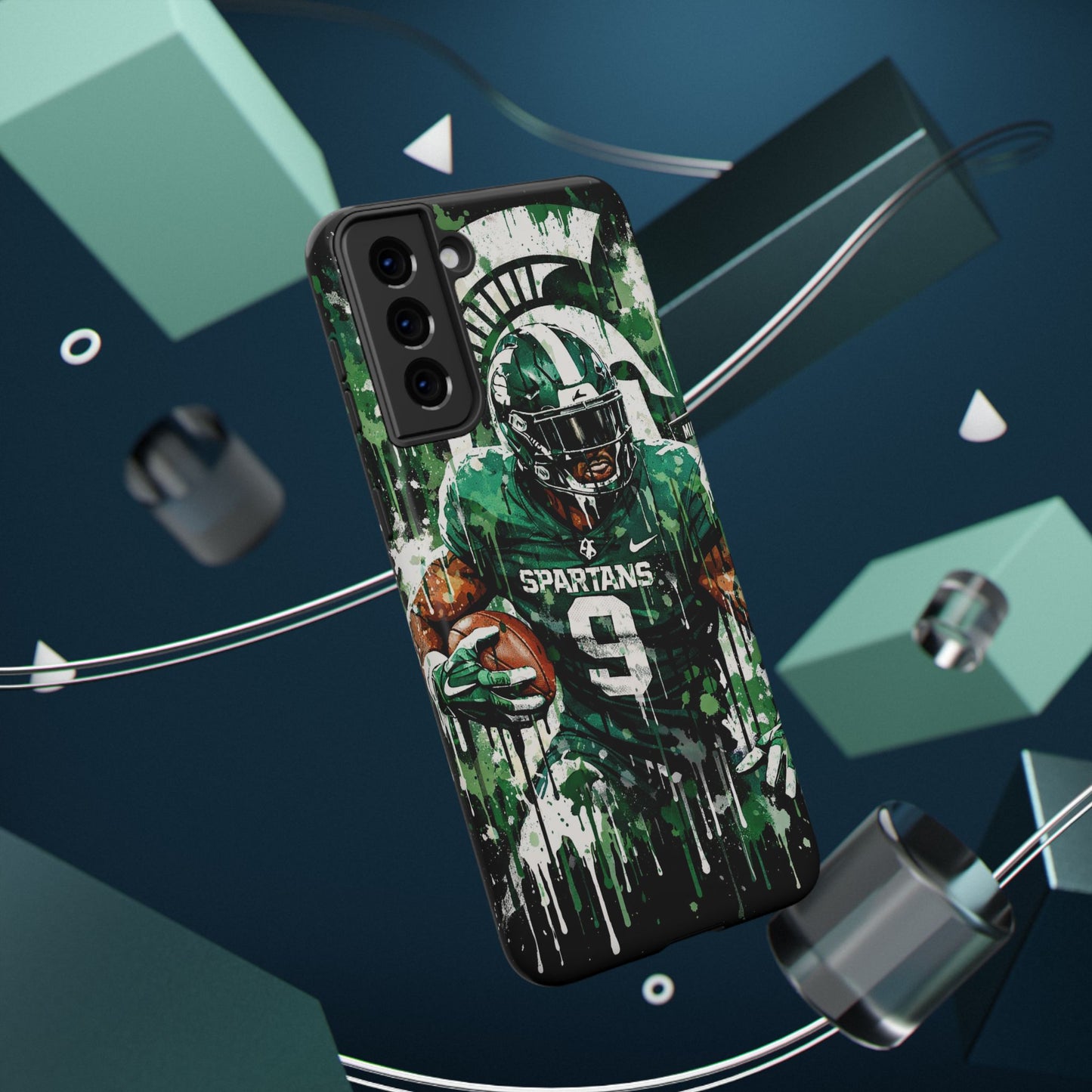 Spartans Football Impact-Resistant Phone Case — Drip Art Player Design