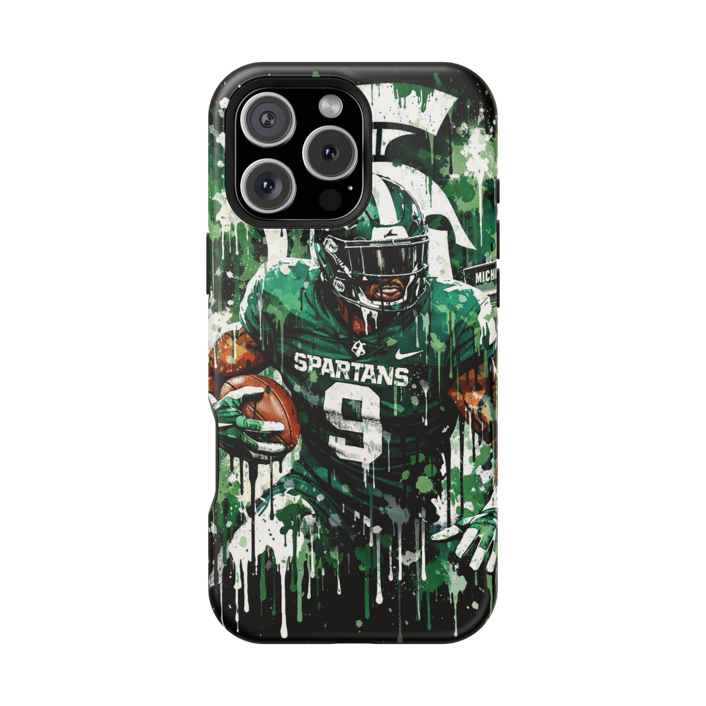 Spartans Football Impact-Resistant Phone Case — Drip Art Player Design