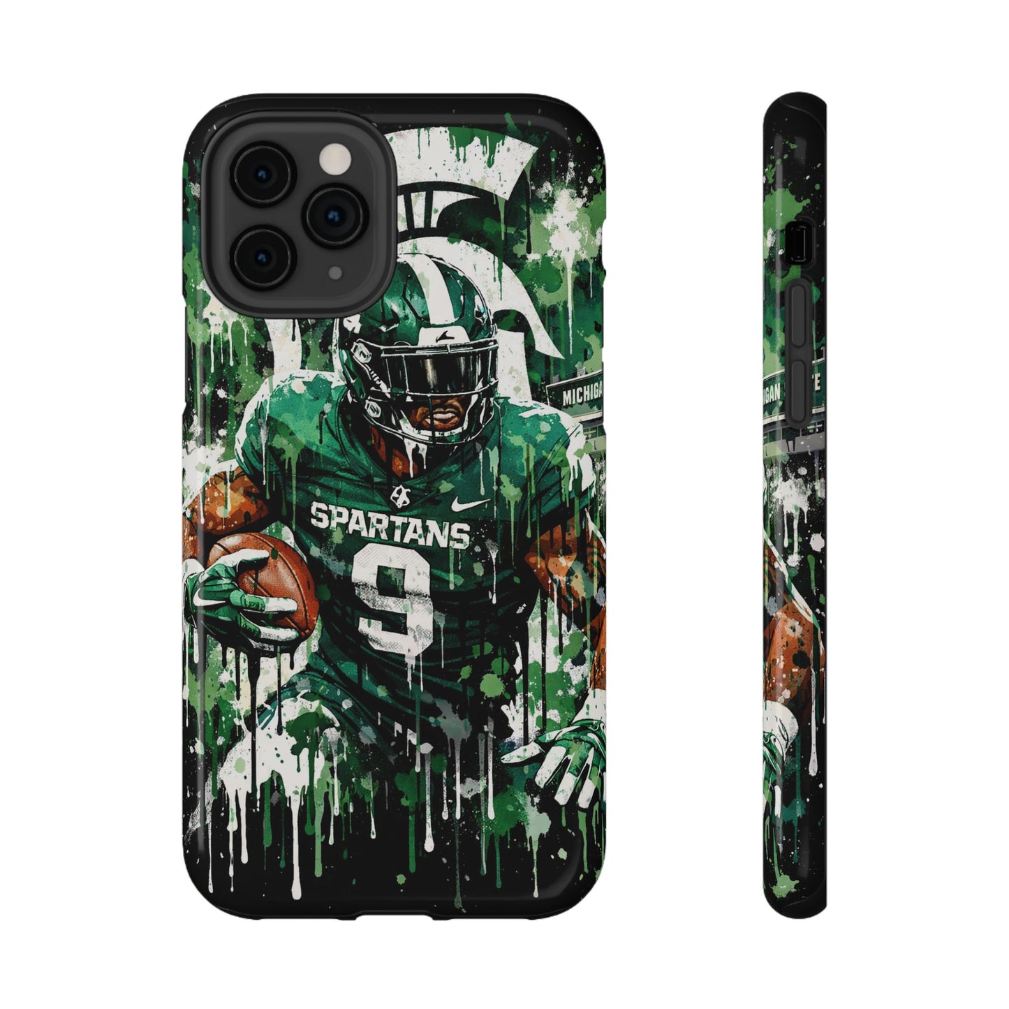 Spartans Football Impact-Resistant Phone Case — Drip Art Player Design