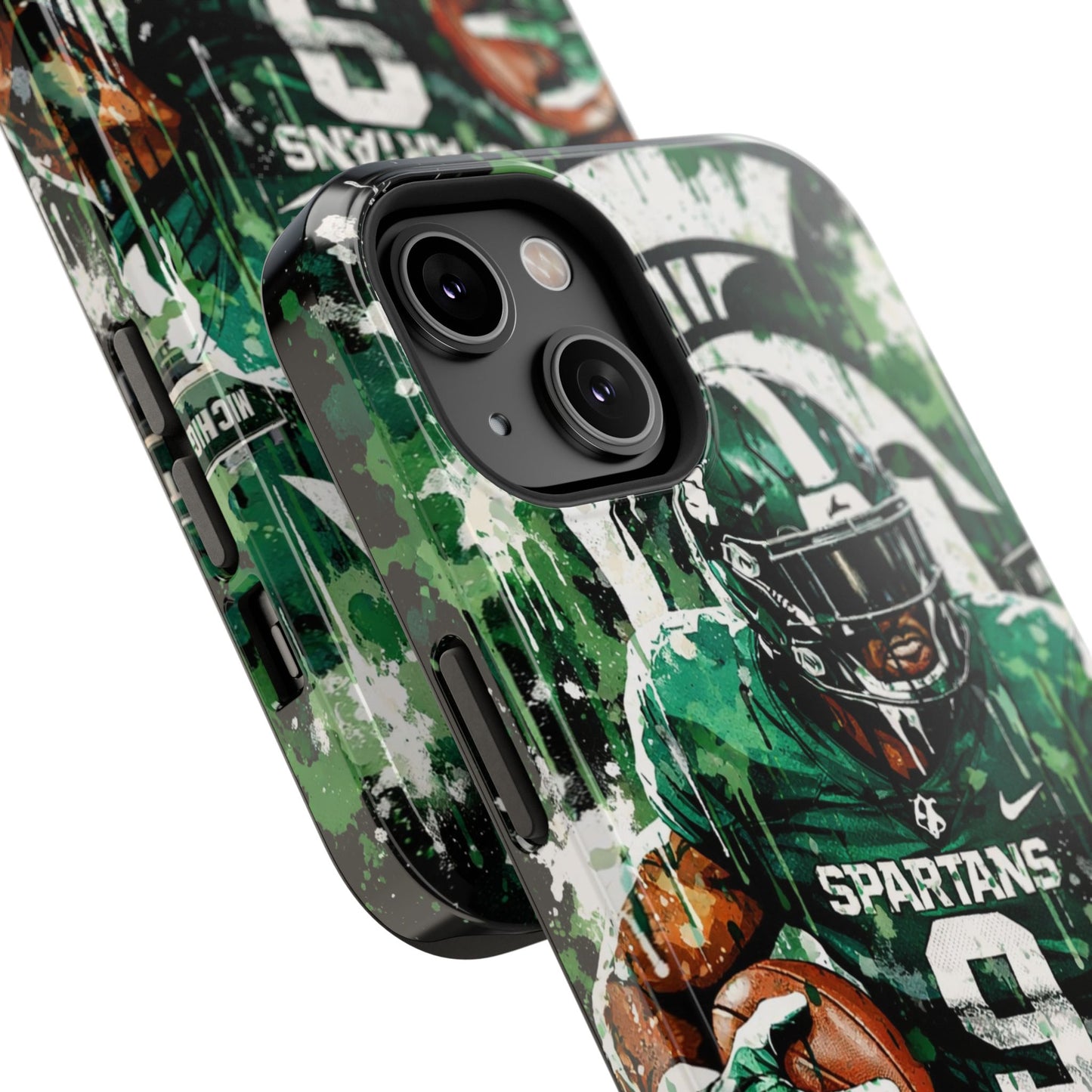 Spartans Football Impact-Resistant Phone Case — Drip Art Player Design