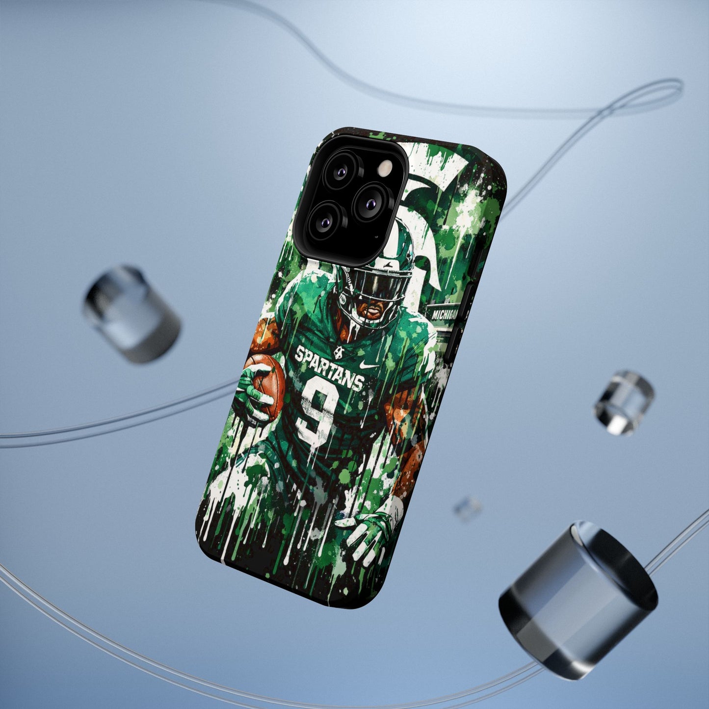 Spartans Football Impact-Resistant Phone Case — Drip Art Player Design