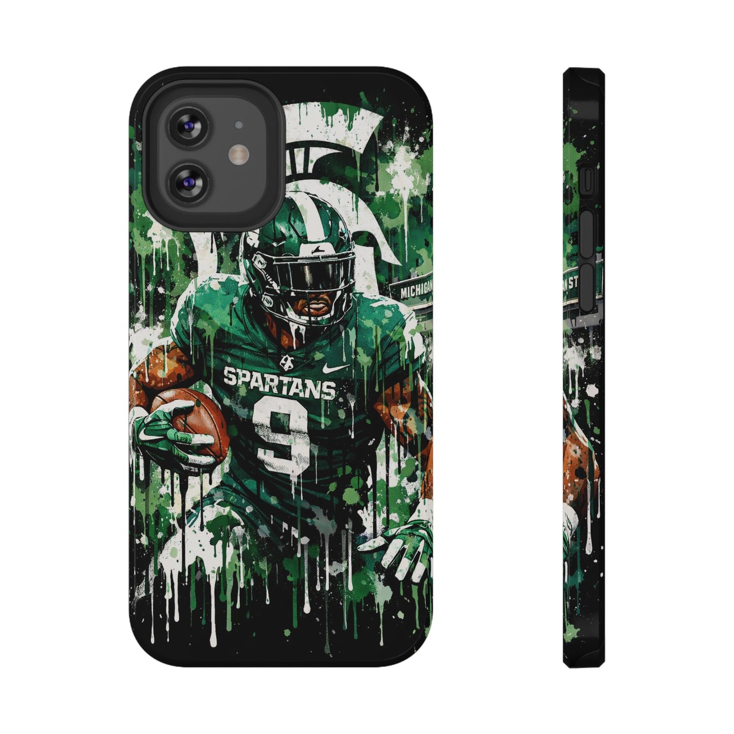 Spartans Football Impact-Resistant Phone Case — Drip Art Player Design