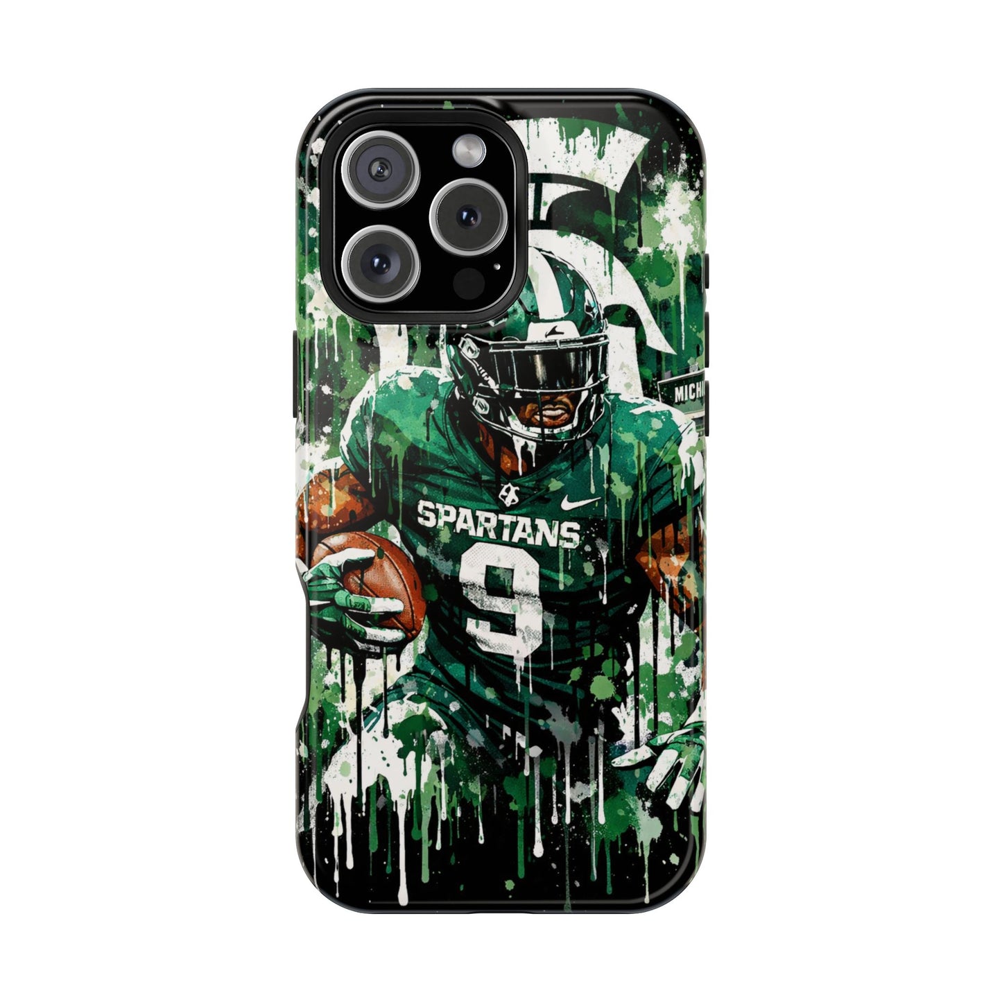 Spartans Football Impact-Resistant Phone Case — Drip Art Player Design