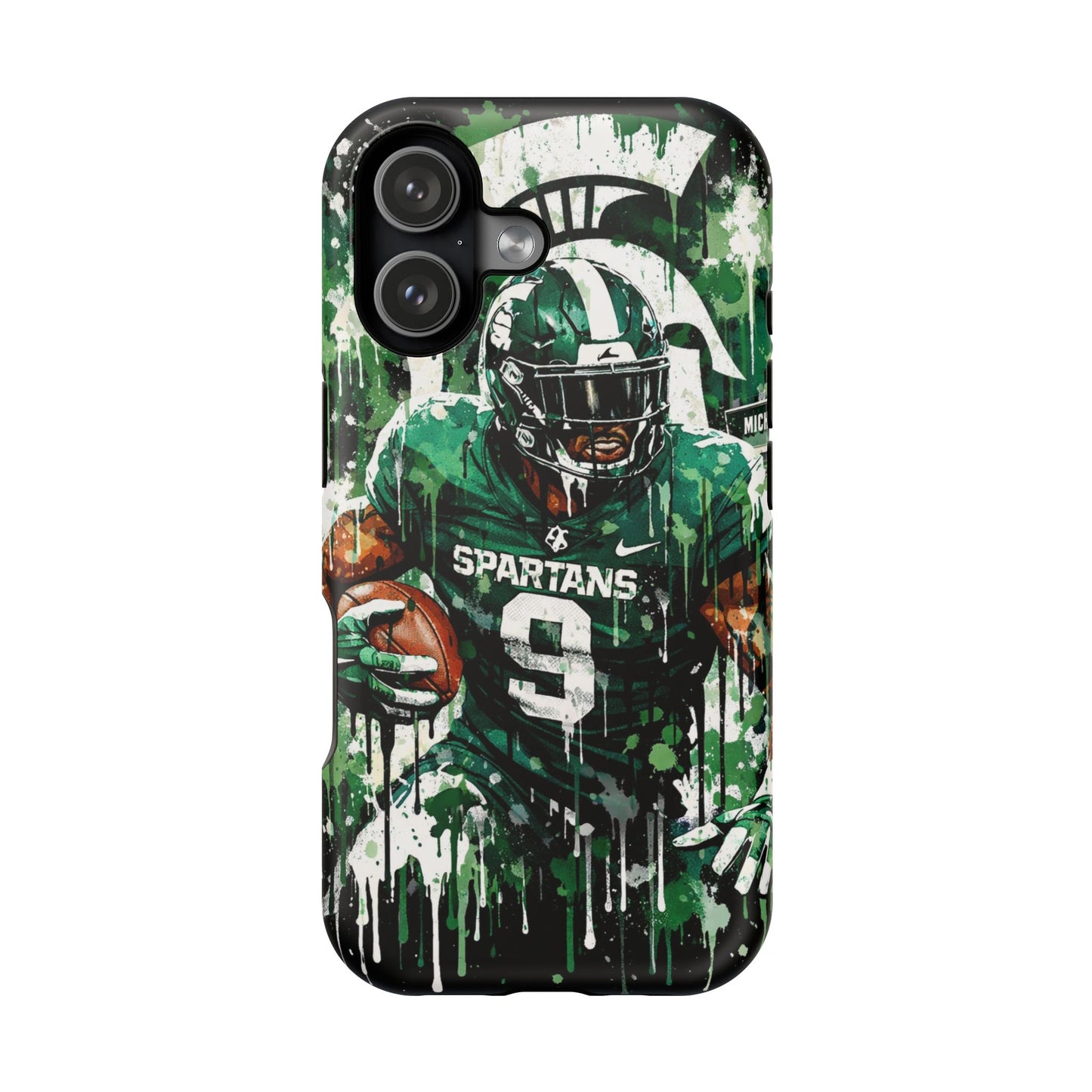Spartans Football Impact-Resistant Phone Case — Drip Art Player Design